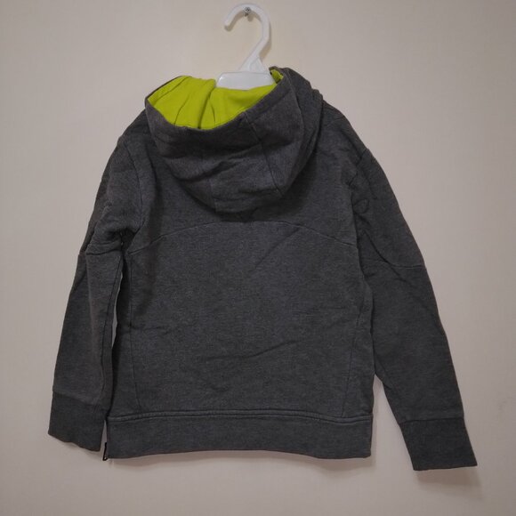 Armani gray zip pullover with lime green hood and side zippers - Picture 6 of 7